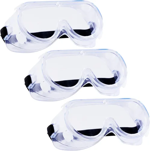 Vista 8 de KeeboMed Gafas de seguridad contra salpicaduras químicas/impactos, suaves, ajustables, 1 paquete
