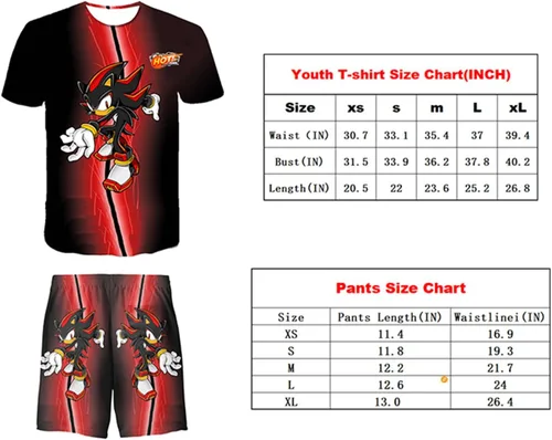 Vista 5 de Gimm Camiseta de anime para niños y niñas, adecuada para niños, pantalones cortos de manga corta de dibujos animados, conjunto de 2 piezas
