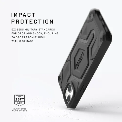 Vista 3 de URBAN ARMOR GEAR UAG - Funda compatible con iPhone 15 Plus de 6.7 pulgadas, Monarch Pro color negro, imán integrado compatible con carga MagSafe