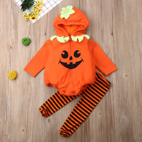 Vista 2 de Disfraz de calabaza de Halloween para bebés y niños pequeños