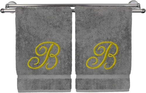 Vista 251 de Toalla de mano con monograma, regalo personalizado, 16 x 30 pulgadas, extra absorbente, 100% algodón turco, acabado de rizo suave, para baño, cocina