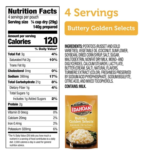 Vista 2 de Idahoan Puré de papas, Buttery Golden Selects, 4.1 onzas (paquete de 10)