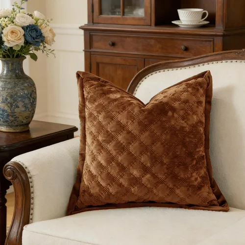 Vista 15 de Funda de Almohada Decorativa 18x18 1 Pieza Funda de Almohada Cuadrada de Terciopelo Suave Amigable con la Piel Proceso Cruzado Fundas de Cojín