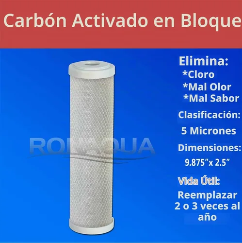 Vista 2 de Filtros de agua de carbón activado de 4 bloques de 5 micrones bien combinados con WFPFC8002, WFPFC9001, WHCF-WHWC, WHEF-WHWC, FXWTC, SCWH-5