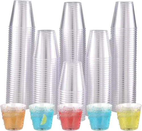 Vista 10 de JOLLY CHEF - Pack de 100 vasos de chupito pequeños de plástico, 29 ml, vasos desechables de 1 onza, vasos de degustación de 1 onza, ideales