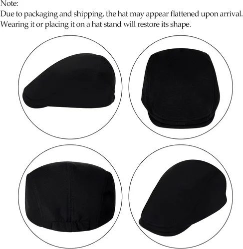 Vista 4 de Pistha Mens Newsboy Flat Caps Beret Hat Driving Beret Dress Hats