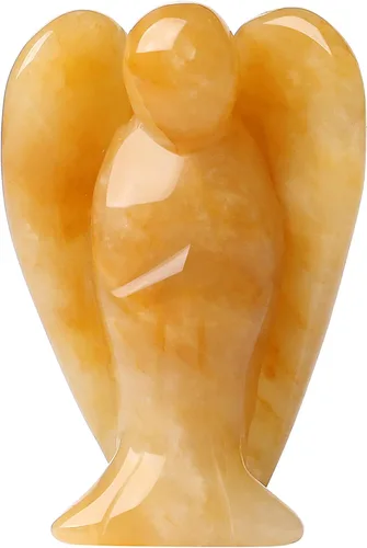Vista 11 de YATOJUZI Estatua de ángel de obsidiana negra de 5 cm decorativa con cristales curativos de Reiki, piedra natural pulida tallada a mano, figuritas