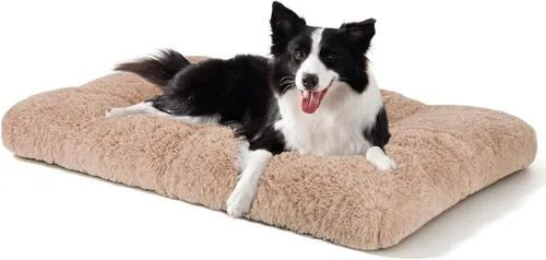 Vista 34 de JOEJOY - Almohadilla para cama para perro, cama de lujo lavable para perros, almohadilla suave antideslizante para perros pequeños, 23 x 18 Beige