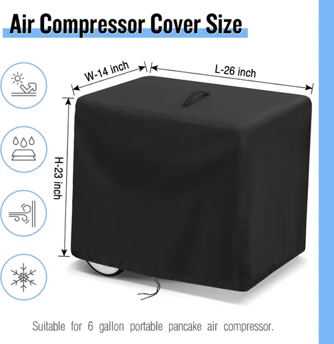 Vista 2 de Kingling Cubierta para compresor de aire, a prueba de polvo, impermeable, para compresor de aire portátil de panqueques de 8 galones, funda