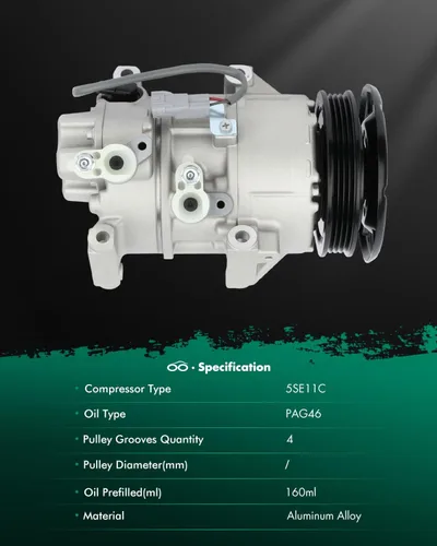 Vista 8 de SCITOO Compresor de CA para T-oyota Yaris 1.5L 2007 2008 2009 2010 2011 2012 2013 AC Compressor 639839 157318 158318 6512467