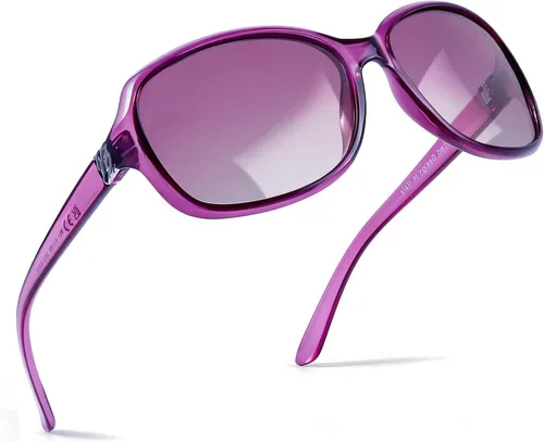 Vista 47 de SIPHEW - Gafas de sol polarizadas para mujer, gafas de sol cuadradas clásicas para mujer con protección UV Gafas de sol polarizadas negras A01