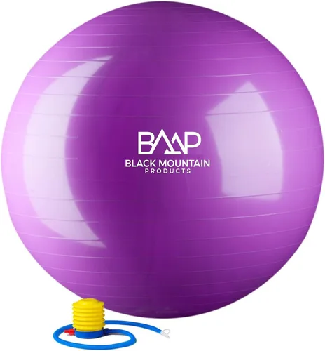 Vista 8 de Black Mountain Products Bola de yoga de estabilidad para ejercicio, bomba de pie, tapón de bola, extractor de enchufe, capacidad de peso estática