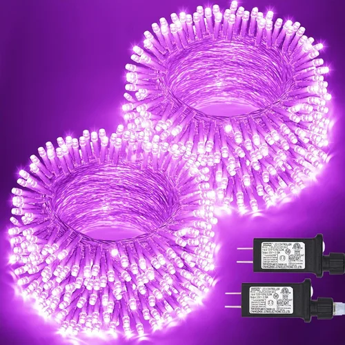 Vista 61 de JMEXSUSS - Tira de 100 luces led para interiores, 8 modos, enchufables, parpadeantes, 33 pies, luces navideñas para exteriores, a prueba de agua