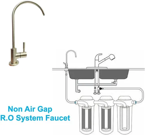 Vista 5 de Grifo de agua potable, grifo de bebidas de cocina en acero inoxidable 304, grifo de filtro de agua pura sin espacio de aire para fregadero, apto