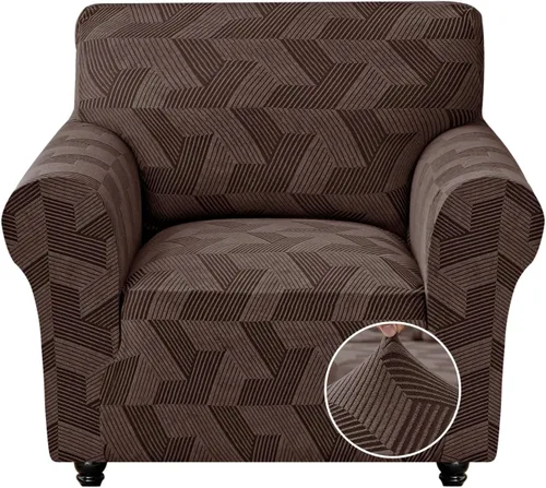 Vista 35 de JIVINER - Juego de 2 fundas elásticas para sillas de comedor, fundas geométricas de jacquard para sillas de comedor, fundas lavables para sillas
