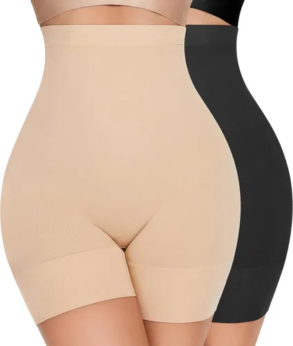 Vista 6 de YADIFEN Pantalones cortos moldeadores para mujer con control de abdomen, cintura alta, faja moldeadora para mujer, pantalones cortos moldeadores