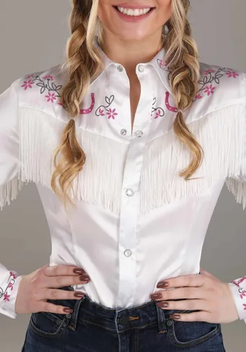 Vista 3 de Camisa de Disfraz Western Vaquera para Mujer Multicolor