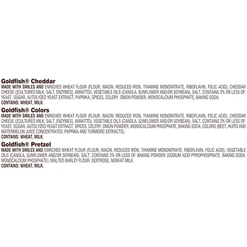 Vista 3 de Goldfish Crackers Big Smiles con galletas Cheddar, Colors y Pretzel, paquetes de aperitivos, caja de 30 CT