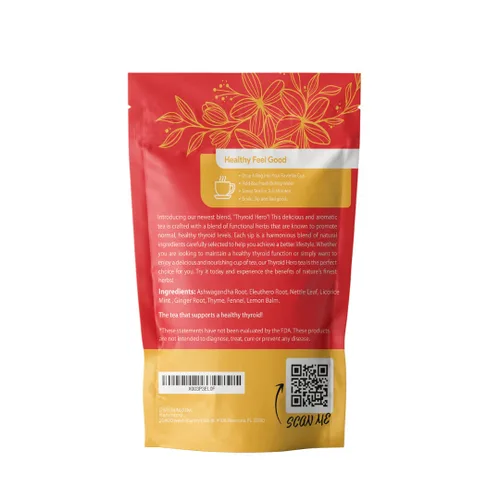 Vista 9 de Thyroid Hero - Té de hierbas - Función tiroidea y apoyo para el equilibrio 8 hierbas funcionales Disfruta caliente o helado Mezcla botánica