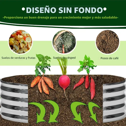 Vista 4 de DIIYIV - Cama de jardín elevada galvanizada, 2 x 2 x 1 pies, 3 piezas