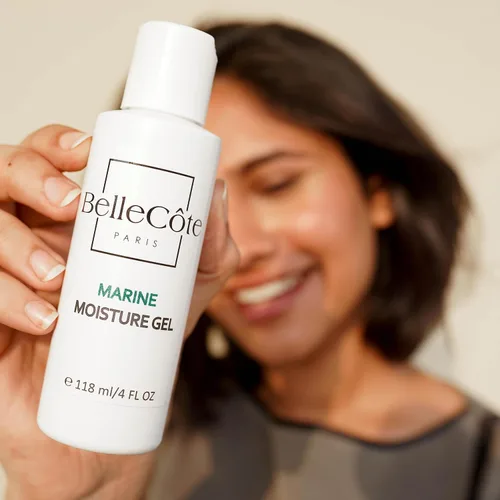 Vista 8 de BelleCôte Paris Gel hidratante facial con vitamina C, hidratante de gel ligero para mujeres con colágeno marino, hidratante facial hidratante