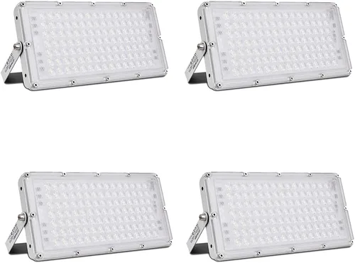 Vista 28 de papasbox Luz de inundación LED de 100 W para exteriores, luces de seguridad para exteriores de 8000 lúmenes, luces LED blancas cálidas de 3000 K