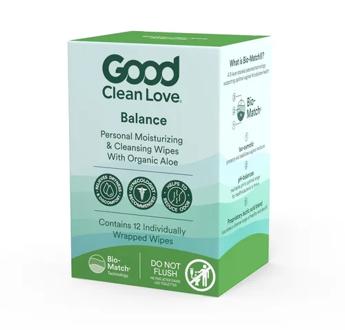 Vista 11 de Good Clean Love Rebalance Toallitas hidratantes y limpiadoras personales, reduce naturalmente el olor y apoya la salud vaginal, producto de higiene