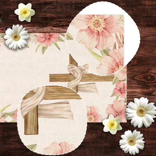 Vista 5 de Nepnuser Camino de mesa He is Risen de 72 pulgadas de Jesús Resurrección Primavera Pascua Decoración Cruz Cristiana Casa Cocina Comedor Decoración