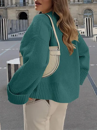 Vista 35 de LOGENE Suéter de gran tamaño para mujer, cuello redondo, manga larga, suave, mullido, suéter de punto 2025 para otoño e invierno
