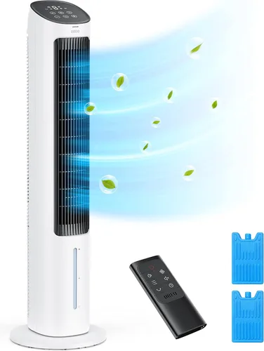 Vista 2 de Dreo Enfriador de aire evaporativo, ventiladores de enfriamiento de 40 pulgadas que soplan aire frío, actualización 2023 con ventiladores oscilantes