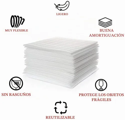 Vista 3 de Hojas de espuma envolvente de 12"x12" para embalaje de suministros de mudanza, espuma envolvente acolchada para embalaje de platos, porcelana