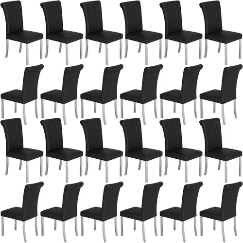 Vista 35 de Asday Upholstered Dining Chairs Set of 2, High Back Fabric Chairs, Beige Linen Fabric, High Back, Black Metal Legs