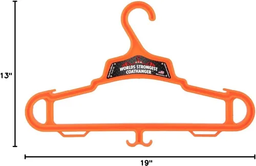 Vista 2 de Worlds Strongest - Percha para abrigos, fabricado en Estados Unidos, capacidad de carga de 140 libras, colgador de engranajes multiusos, naranja
