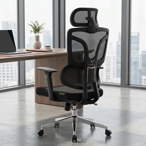 Vista 3 de Ergonomic Office Chair with Footrest, High Back Mesh Desk Chair with Adjustable Lumbar Support, Reclining Computer Chair with Headrest & Armrests