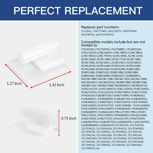 Vista 4 de 241779401 Pasador de bisagra de puerta de refrigerador, pasador de montaje de montante apto para refrigeradores Frigidaire/Electrolux - Reemplaza