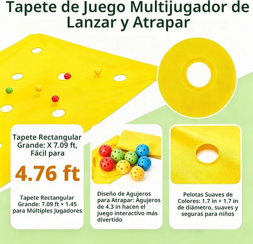 Vista 6 de Sonyabecca Yellow Hole Tarp Team Building Games for Work with 8 Pcs Team Building Ball for Teamwork Group Learning Fun
