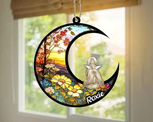 Vista 597 de LOVELYPOD Adorno de Navidad personalizado para perro Basset Hound (marrón) Basset Hound (marrón) adorno para atrapasoles de perro, razas de perros
