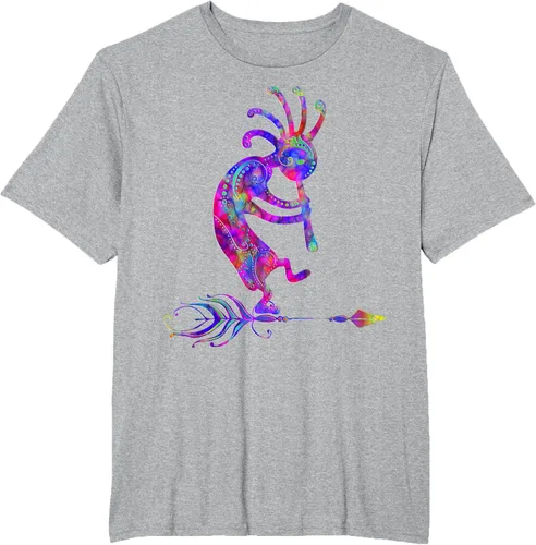 Vista 48 de Native American Kokopelli With Feather 2 - Camiseta Fan Fun, Negro, S