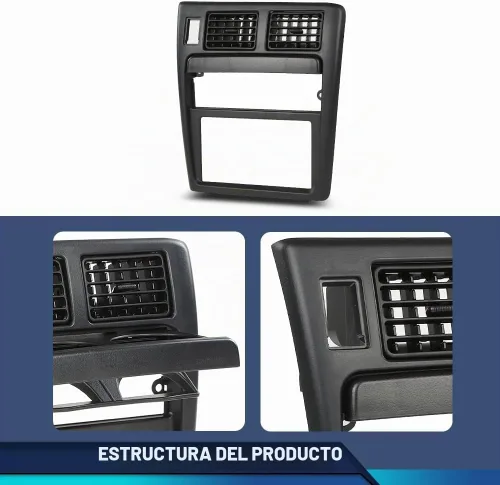 Vista 8 de PIT66 Bisel de radio para salpicadero compatible con Toyota Tacoma 1995 1996 1997, bisel de panel de tablero de instrumentos de plástico ABS negro
