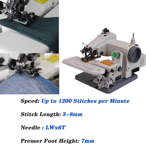 Vista 5 de Máquina de coser de punto ciego de escritorio de grado profesional portátil con dobladillo ciego para máquina de coser vestidos, faldas y pantalones