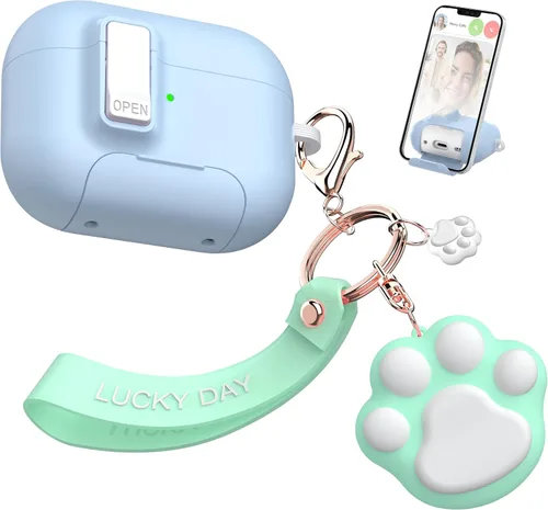 Vista 9 de Funda AirPods Pro de 2ª/1ª generación con kit de limpieza (HaloLock), soporte ajustable antideslizante, revestimiento antihuellas y precisión