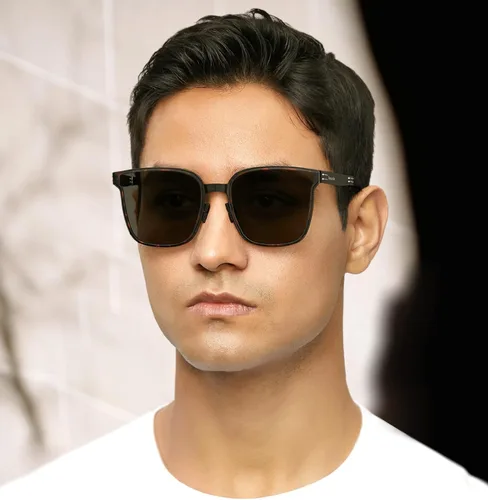 Vista 2 de BENEUNDER Gafas de sol polarizadas ultraligeras - Marco cuadrado de metal plegable con lentes antirreflejos de protección UV