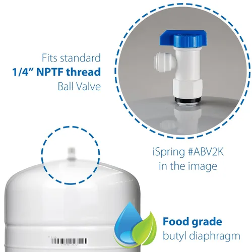 Vista 4 de iSpring T32M Tanque de almacenamiento de agua presurizada y F9K Juego de cartuchos de repuesto de filtro de agua de ósmosis inversa de 1 año