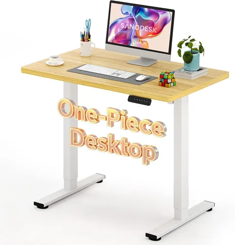 Vista 36 de SANODESK Escritorio Eléctrico de Pie de 40 x 24 pulgadas, Superficie de Una Pieza, Escritorio de Altura Ajustable con Controlador de 6 Botones Marco