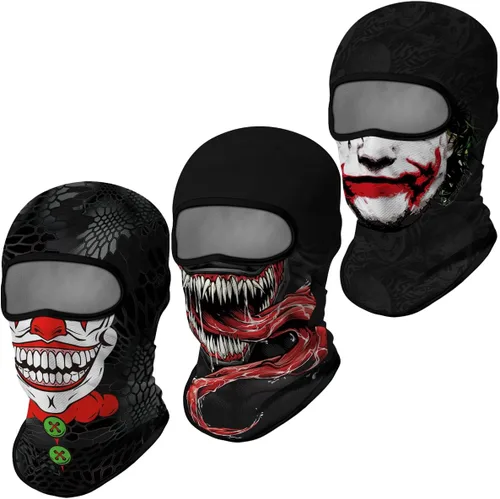 Vista 15 de Pasamontañas 3D, máscara de cara completa, resistente al viento, máscara de esquí con calavera táctica para motocicleta, ciclismo, Halloween 4