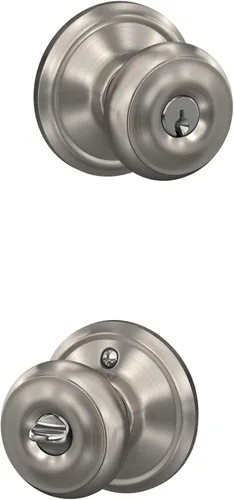 Vista 72 de SCHLAGE F10 GEO 716 Pomo de Puerta Georgiano, Cerradura de Paso para Pasillo y Armario, Bronce Envejecido (Paquete de 4)