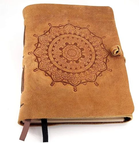 Vista 12 de Diario de cuero con páginas forradas, diseño encuadernado en piel para mujeres y hombres (5 x 7 pulgadas), cuaderno forrado con hojas con líneas