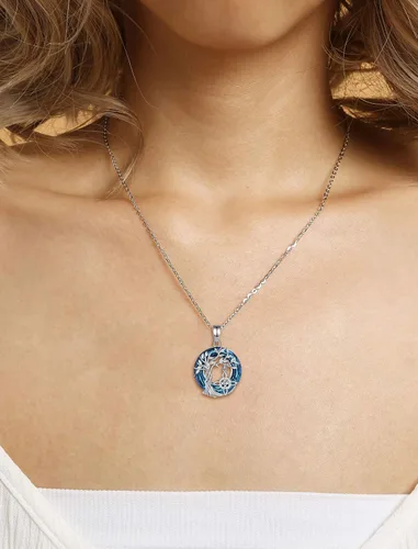 Vista 4 de INFUSEU Regalos de bruja mística para mujeres, collares de pentagrama con nudo de triple luna diosa Lilith Hécate Phoenix