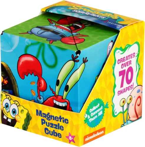Vista 8 de SHASHIBO Caja de cambio de forma de Bob Esponja, cubo magnético STEM que se transforma en más de 100 formas, descarga la aplicación móvil Fun in