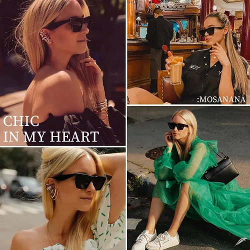 Vista 2 de mosanana Gafas de sol cuadradas de ojo de gato para mujer modelo de estilo moderno modelo -SHINE